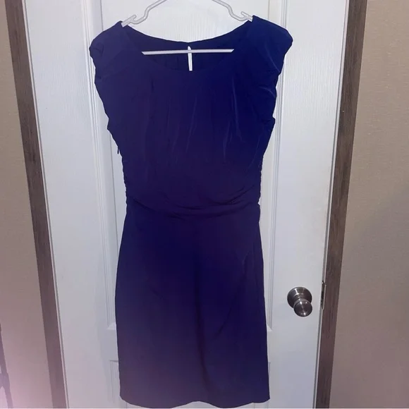 Diane Von‎ Furstenberg DVF Blue Jamila Ruched Dress Women's Size 6 - Picture 2 of 6